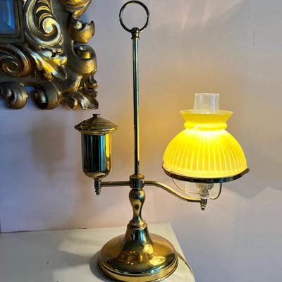 Vintage Brass Studentâ€™s Lamp w. Electric Counterweight Swing Arm