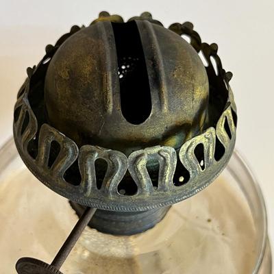 2 Antique Oil Lamps - Brass, Cut Glass