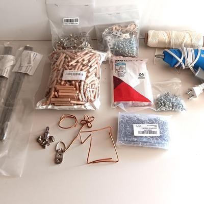 Large assortment of crafting items - with glue gun and glue sticks
