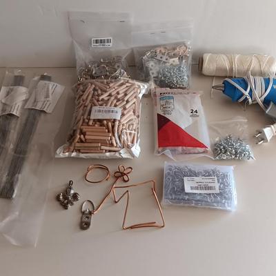 Large assortment of crafting items - with glue gun and glue sticks