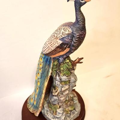 Lot #37 Andrea large porcelain Peacock on stand - a desirable piece
