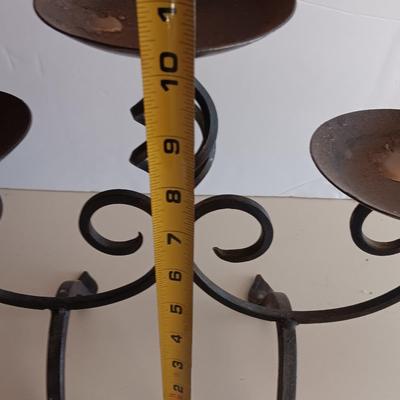 Metal medium copper case with Iron Rustic Ornate Candelabra 5 Tier centerpiece