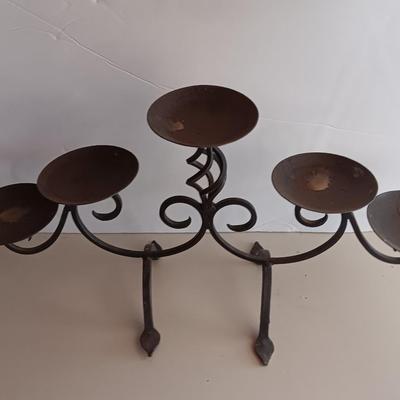 Metal medium copper case with Iron Rustic Ornate Candelabra 5 Tier centerpiece