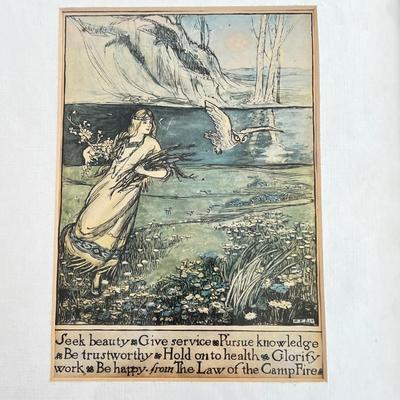 2 Antique Vintage Framed Art
