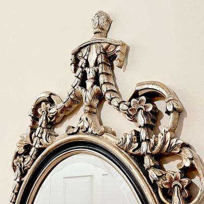 AFD HOME ~Adams Silvery Gold Oval Beveled Mirror