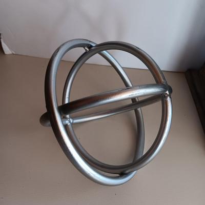 Decorative metal and rope Sphere with metal candle lantern -