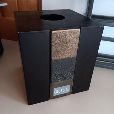 Bathroom Decor - Kleenex box - toilet paper organizer trunk and a wall small shelf