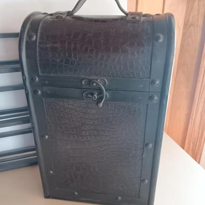 Bathroom Decor - Kleenex box - toilet paper organizer trunk and a wall small shelf