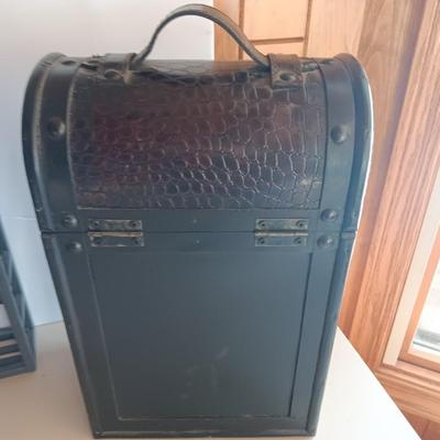 Bathroom Decor - Kleenex box - toilet paper organizer trunk and a wall small shelf