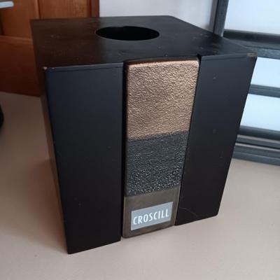 Bathroom Decor - Kleenex box - toilet paper organizer trunk and a wall small shelf