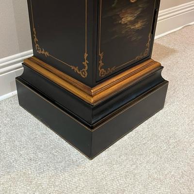 Solid Wood Floral Pedestal Cabinet