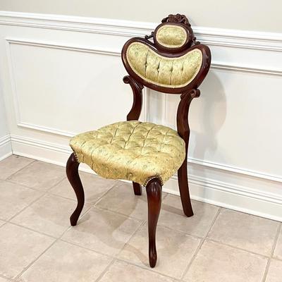 PELHAM, SHELL & LECKIE INC. ~ Vtg. Solid Mahogany Accent Chair