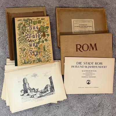 2 Antique German Books & Prints