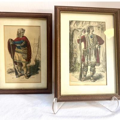 Late 1800's Engraved and Hand Painted Lithographs