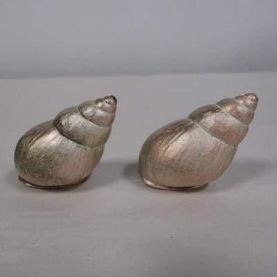One Pair Of Snail Salt & Pepper Shakers Swirl Design