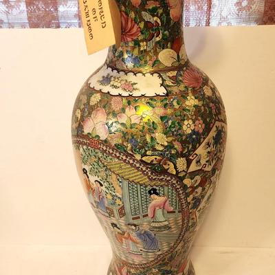 Lot #54 Large Decorator Asian Style Vase - 25" tall!