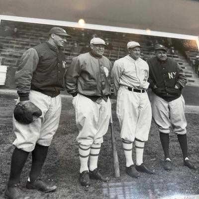 LOT 17L: Gehrig, Tris Speaker, Ty Cobb and Babe Ruth at Shibe Park 1928 Photo By Bruce Murray - Numbered & Authenticated