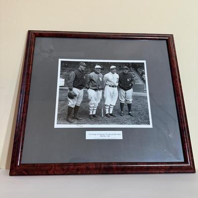 LOT 17L: Gehrig, Tris Speaker, Ty Cobb and Babe Ruth at Shibe Park 1928 Photo By Bruce Murray - Numbered & Authenticated