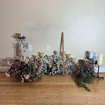 LOT 28L: Home Decor - Candles & Artificial Flowers