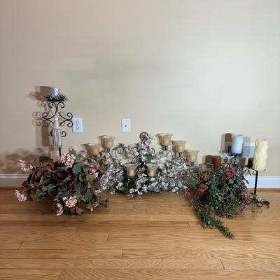 LOT 28L: Home Decor - Candles & Artificial Flowers