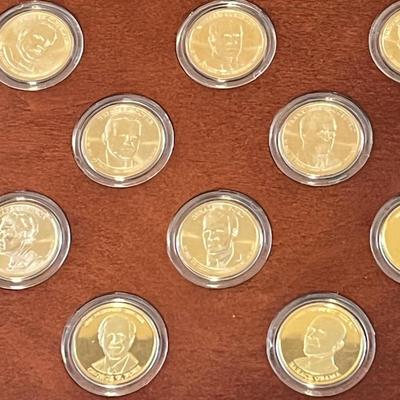 LOT 82L: Danbury Mint Uncirculated $1 Presidential Coins set 1-45 Washington through Trump +hundreds more