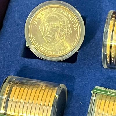 LOT 82L: Danbury Mint Uncirculated $1 Presidential Coins set 1-45 Washington through Trump +hundreds more