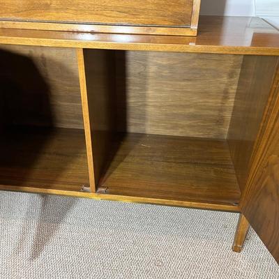 LOT 105C: Vintage Mid Century Modern Furnette Cabinet with Lighted Hutch