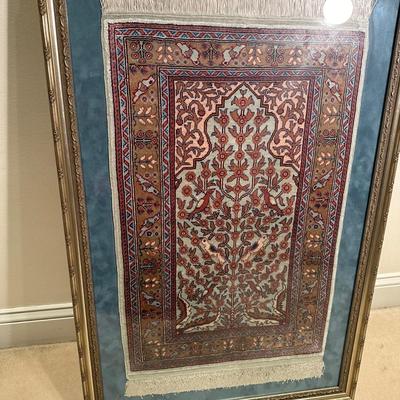 LOT 156M: Framed Turkish Silk Carpet