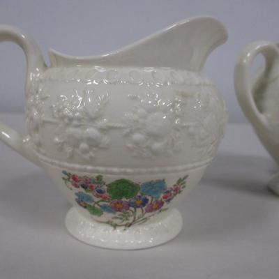 Wellesley Wedgwood Sugar Bowl Creamer & Demi Tasse Cup