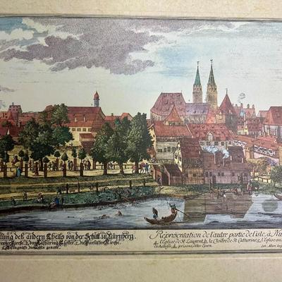 Vintage Lithograph Art Print Joh. Adam Delfenbach Nuremberg Germany