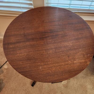 Vintage Drum Table with drawer 28" Diameter 28" H