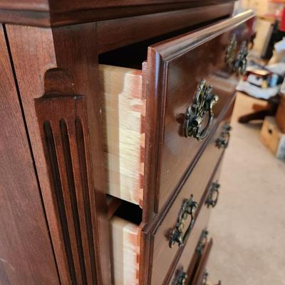 7 Drawer Solid Wood Lingerie Bachelors Chest Jamestown Sterling 24x18x53