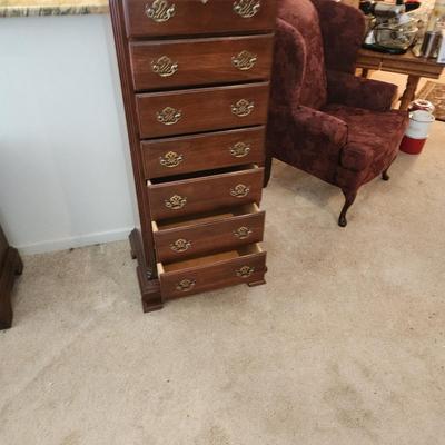7 Drawer Solid Wood Lingerie Bachelors Chest Jamestown Sterling 24x18x53