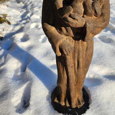 Very Heavy Stone Saint Frances Statue 26" tall