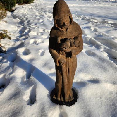 Very Heavy Stone Saint Frances Statue 26" tall