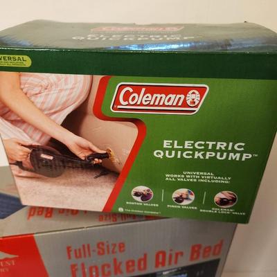 Lot #66 Coleman Electric Quick Pump and Northeast Territory Flocked Air Bed - New in Box