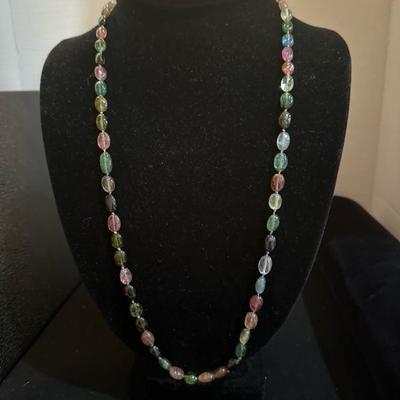 Lot 1054 different color glass beded necklace