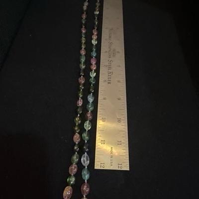 Lot 1054 different color glass beded necklace