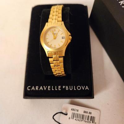 Lot #71 Pretty Ladies Caravelle Bulova Wristwatch - new in box