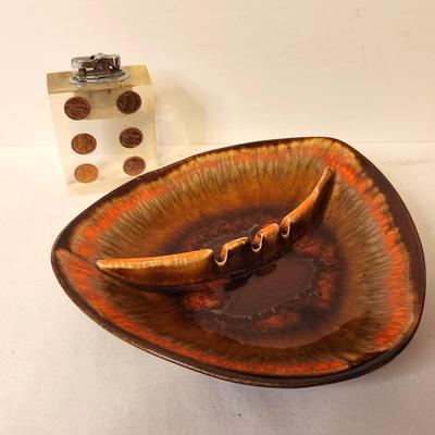Lot #73 Cool Mid Century Lucite Table Lighter and Ashtray