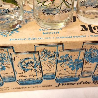 Lot #79 Brockway "Flower of the Month" Glass set in original box
