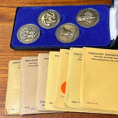 1950s/60s Coin Proof Sets Lot + Commemorative Bicentennial