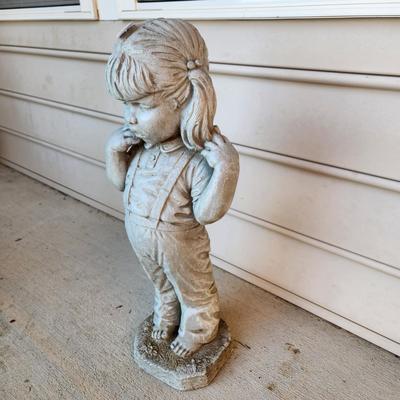Very Heavy Girl Statue Garden Yard Art 22"
