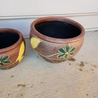 3 Heavy Decorative Planter Pottery 14