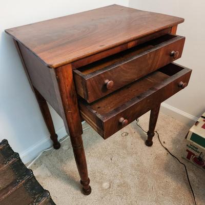 Antique 2 Drawer Side Table
