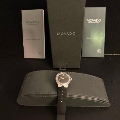 Lot 951 Authentic Movado Women's Sports Edition Black Dial Rubber Strap Watch