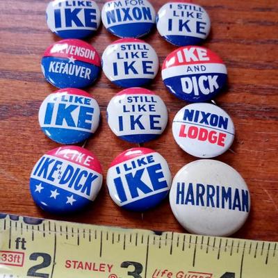 LOT 13 OLD POLITICAL PINS
