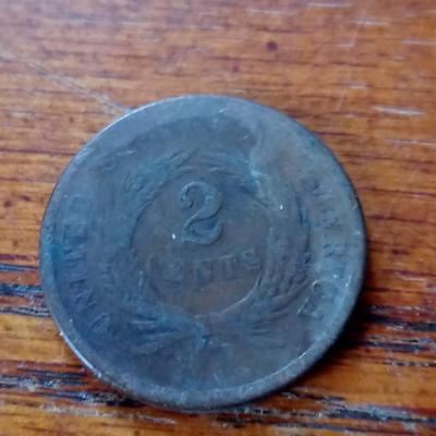 LOT 17 1865 TWO CENT COIN