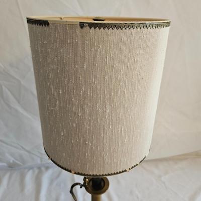 Oak Umbrella Stand and a Brass Lamp (LR-DW)