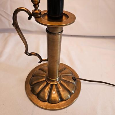 Oak Umbrella Stand and a Brass Lamp (LR-DW)